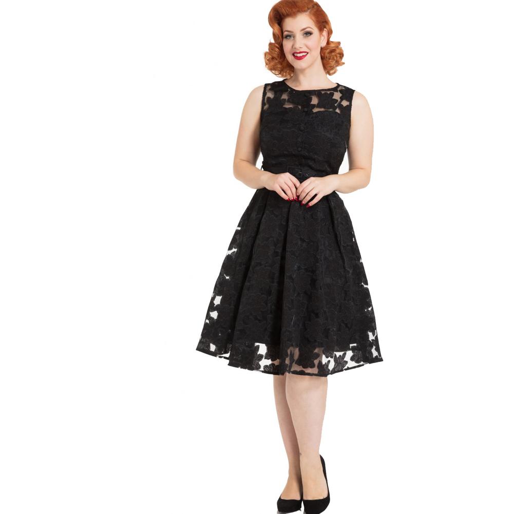 Audrey Blk Floral Dress - Womens Dresses - Voodoo Vixen - Bella Lu's Inc
