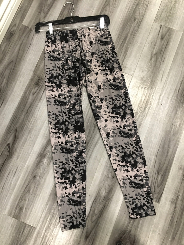 Printed Legging-Grey/Charcoal/Blk - Womens Bottoms - Chic Addition Accessories - Bella Lu's Inc